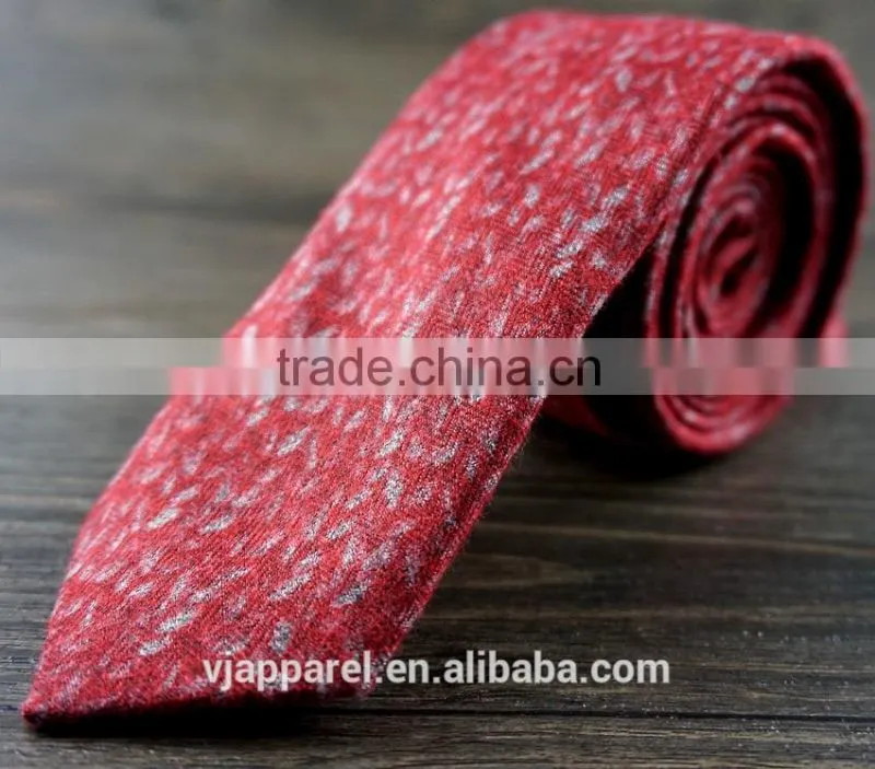 New Mens Solid Black Wool Narrow Necktie