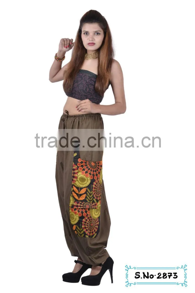 2873 Cotton Printed Pant Pockets Jaipur Smoke Dresses Beachwear palazzo pants