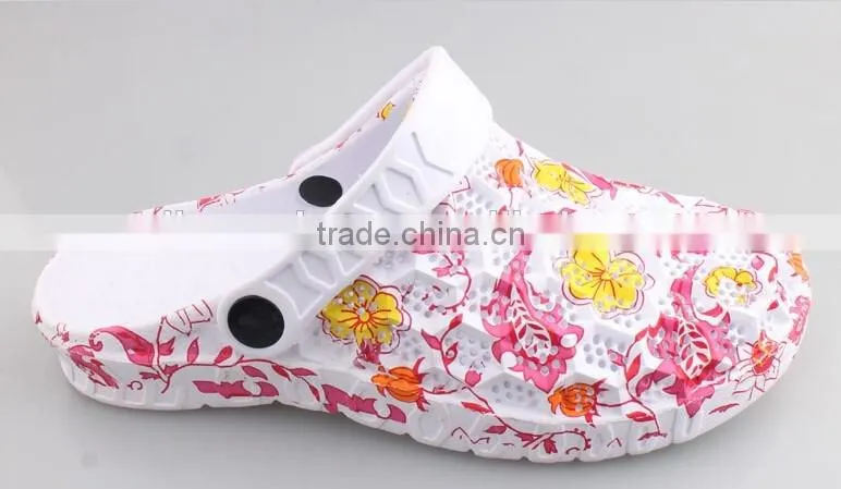 2016 JinJiang Factory New Design Water Transfer Printing EVA Clogs Women EVA Garden Shoes