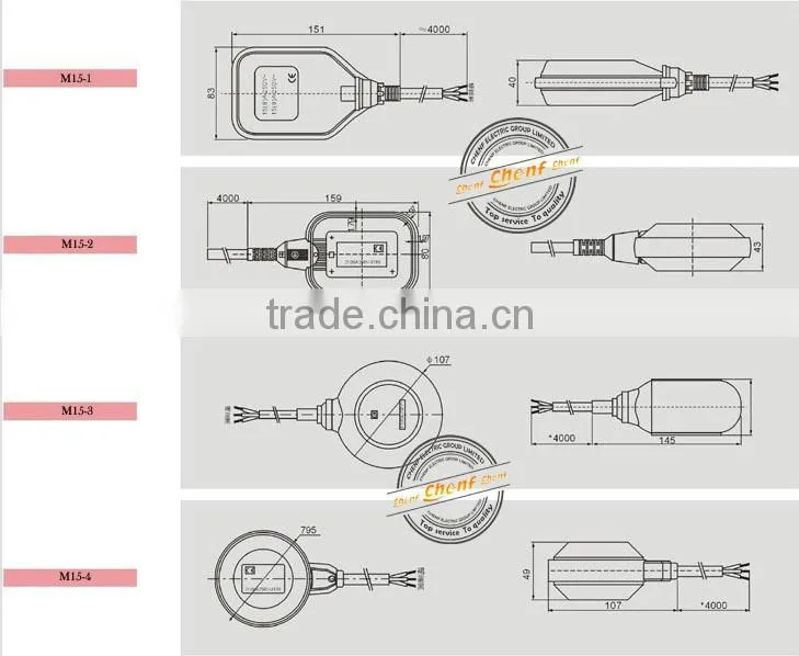 CE Approval Newest 4M Cable Float Fluid Flow Switch with High Quality