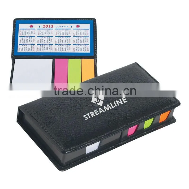 Leather Look Case Of Sticky Notes With Calendar