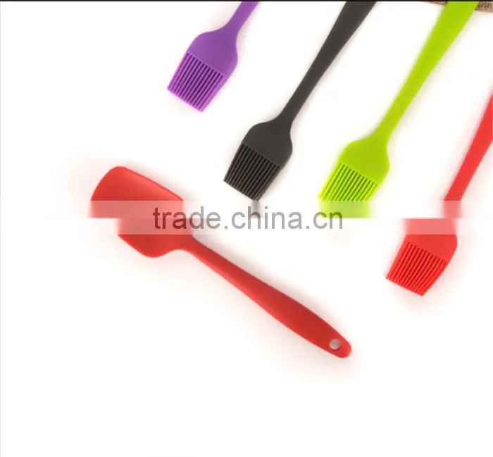 Wholesale Non-stick Durable Silicone Spatula Set of 3 Pieces-2 Pieces Silicone Spatula and 1 brush silicone spatula set of 3