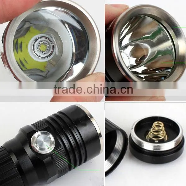 F22 high brightness rechargeable high power led torch light tactical flashlight