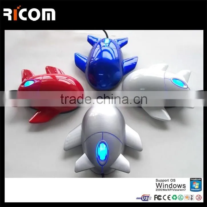 Factory USB Optical Airplane Shape Cute Mouse For Promotional Gift