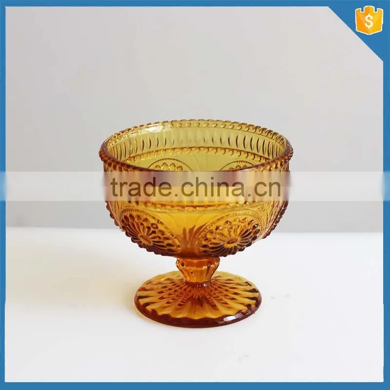 2015 New arrived colorful glass ice cream sugar bowl