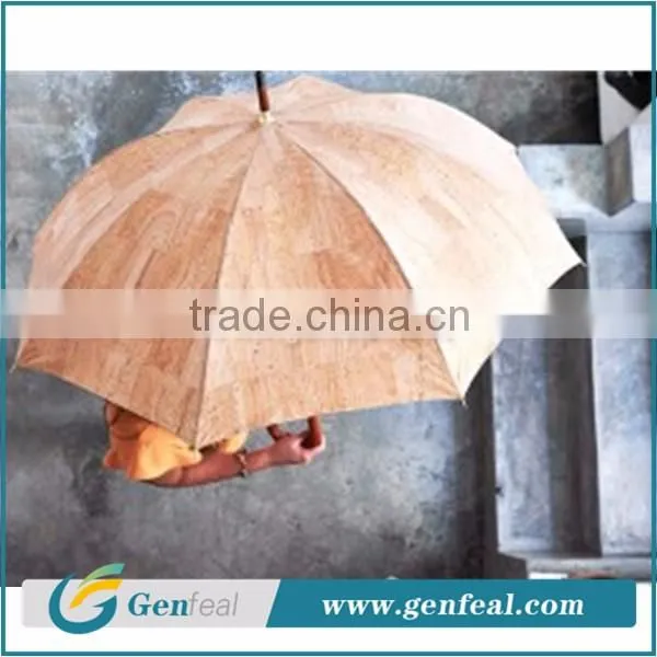 2016 newest design natural water resistant rubber cork umbrellas