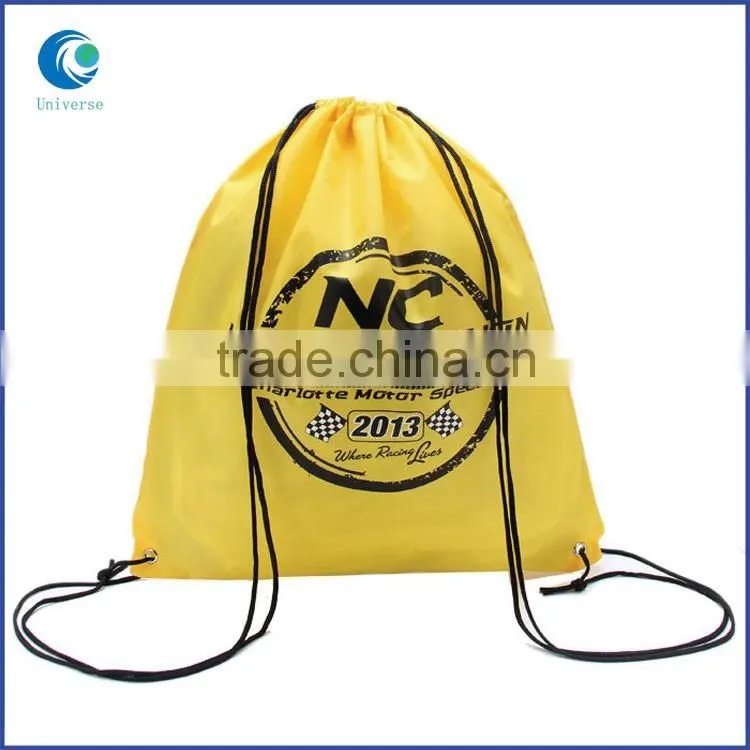 black logo drawstring nylon backpack bags