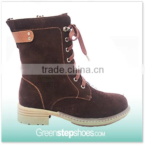 Hot Selling Wine Red Cow Suede Leather Woman Boot, Women Ladies shoes