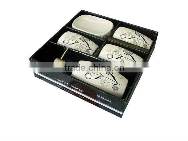 5pcs ceramic bathroom set with decal