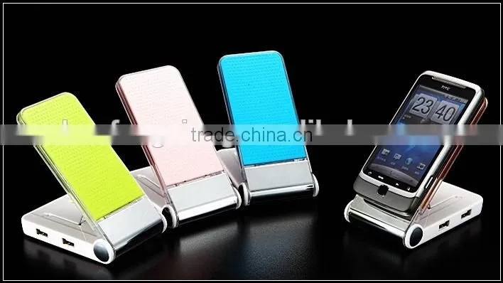 wholesale 4 port Mobile phone holder usb hub with led light