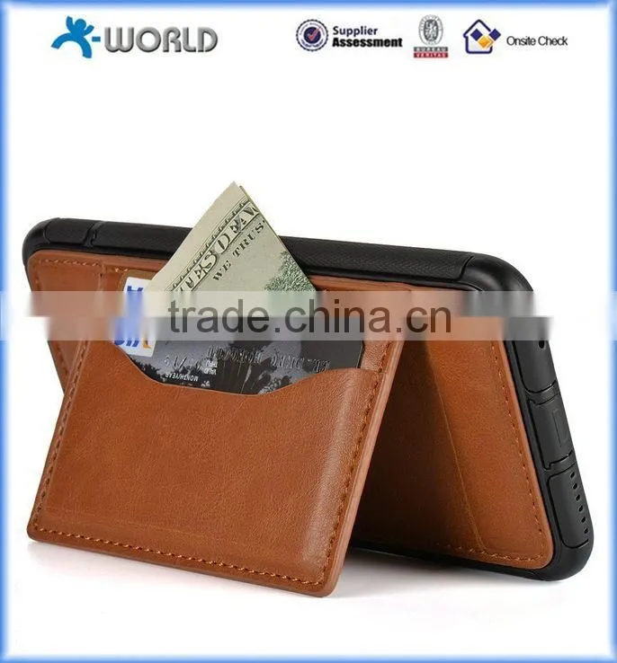 PU Leather Skin TPU Case for iPhone 6S/6 Plus with Card Slot and Stand