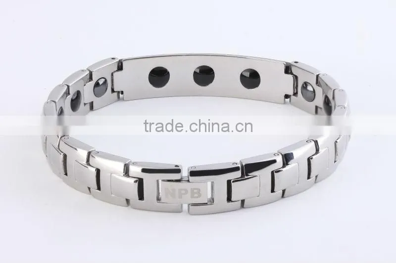 Noproblem FDA titanium power band health casual magnetic bead cool man bracelets