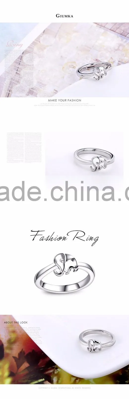 Fashion animals stainless steel ring