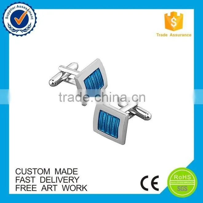High quality silver plating custom men's shirt cufflinks