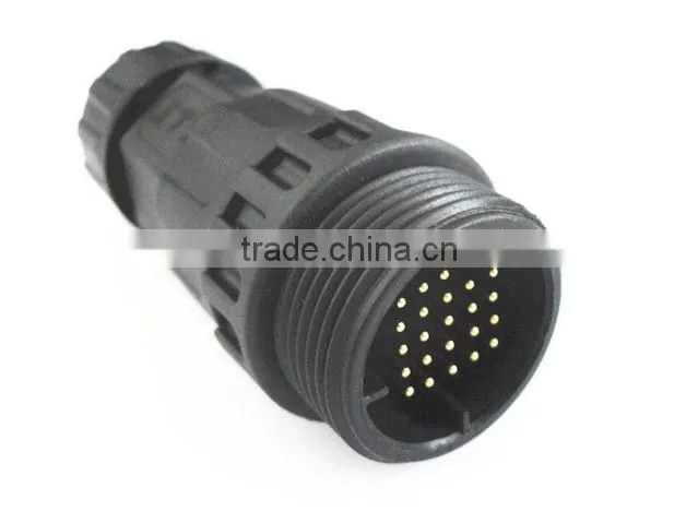 24 poles M25 cable to cable waterproof connector for signal transmission