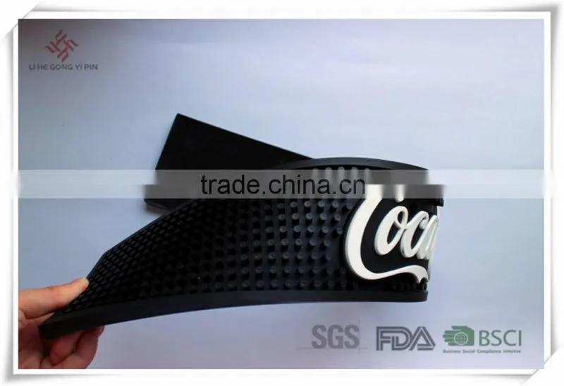 Promotional OEM branded high quality PVC rubber bar mat