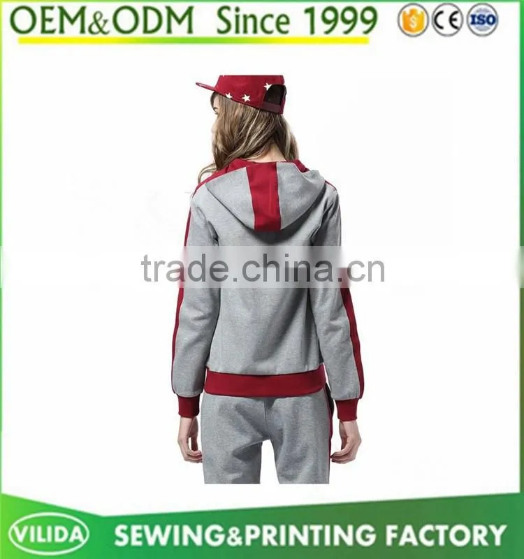 Custom Women Zipper Sweater Blank Women Sports Hoodie