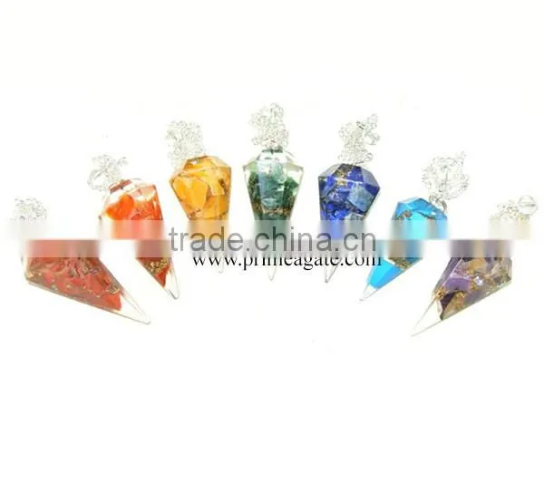 7 Chakra Orgone Pendulum |Wholesale 7 Chakra Pendulum for sale | chakra Healing Pendulum From India