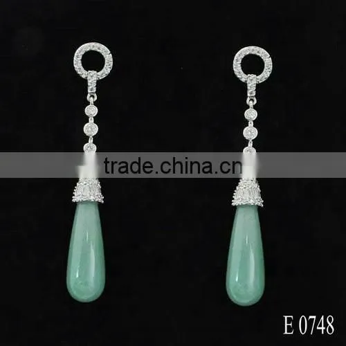 Drop style natural stone earrings top quality semi precious stone jewelry