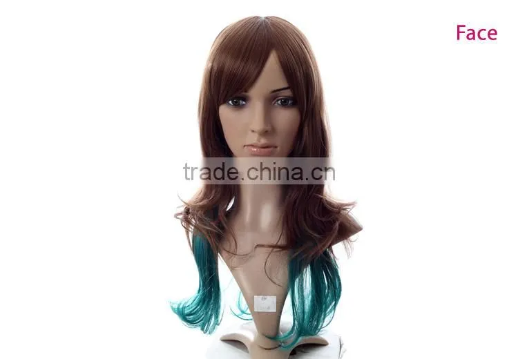 Factory price cheap full lace wig synthetic long wig display mannequin head wig
