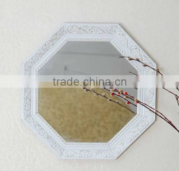 White Octagonal Ornate Mirror Wall Mirror