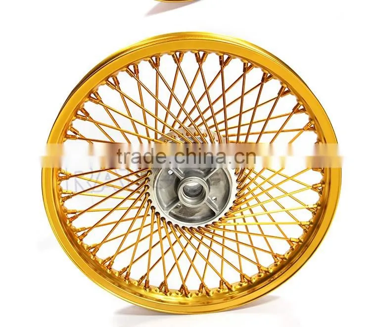 Chinese high quality 17 inch double disc brake motorcycle golden wheel