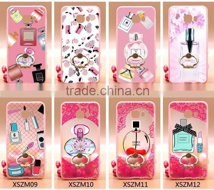 Newest Fashion Ring Holder For Samsung C5 Phone Case Uv Prefume Printing TPU+PC 2 In 1 Hybrid