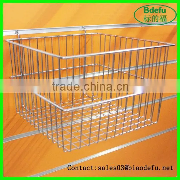 Slatwall metal stainless steel basket