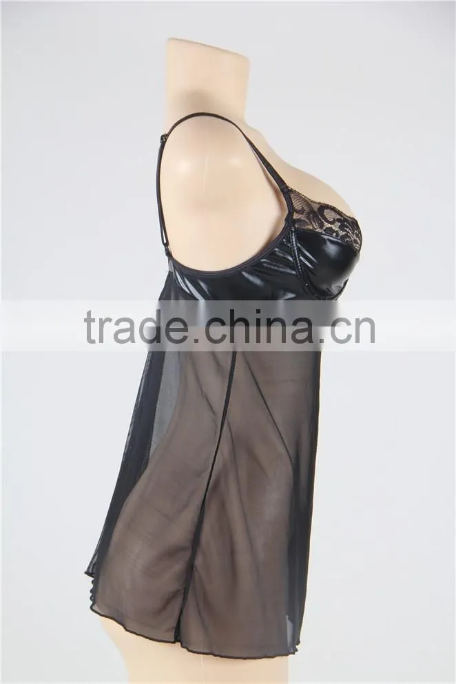 Leather lingerie women plus size underwear