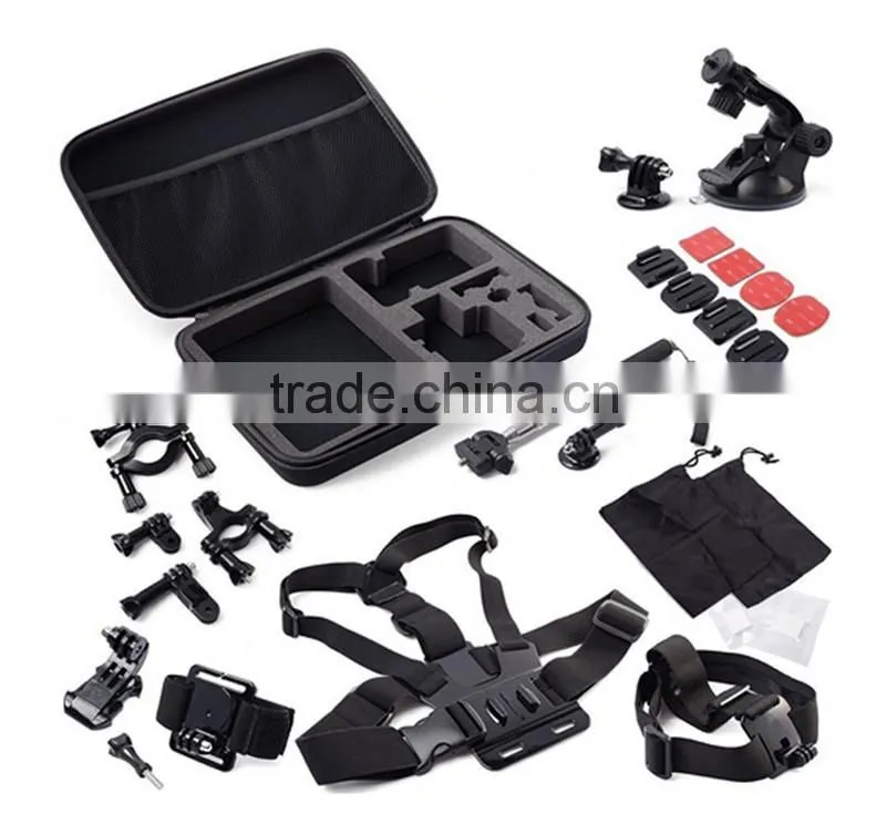 13 in 1 Action Camera Accessories Storage Case Chest Strap Holder Monopod Accessories Set Kit For Gopros SJCAM