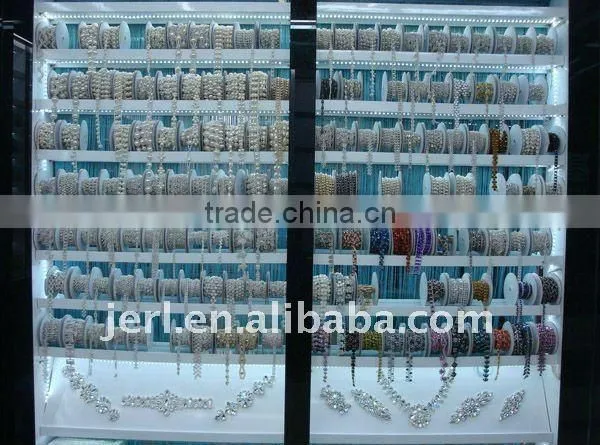 2016 Hot selling rhinestone trim pearl rhinestone chain trim for wholesale