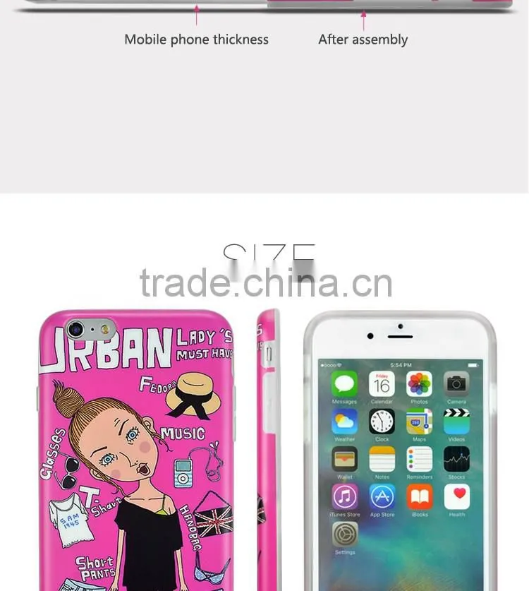 Fashion Girl Pattern phone case cover for iphone 6 plus