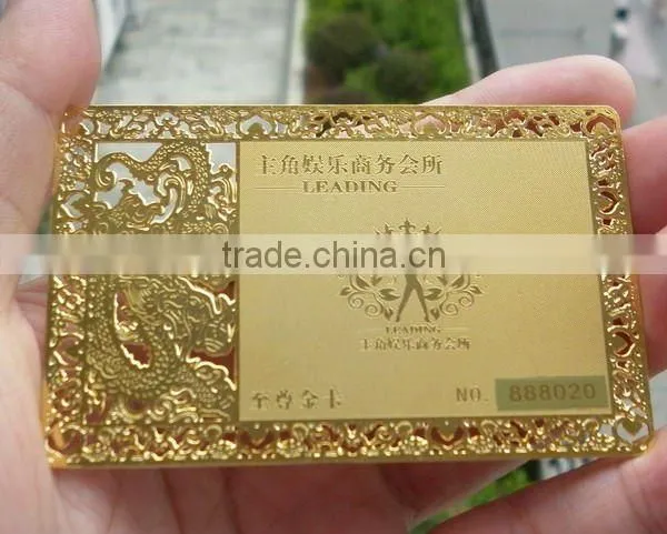 High Quality Golden Metal Card for Loyalty