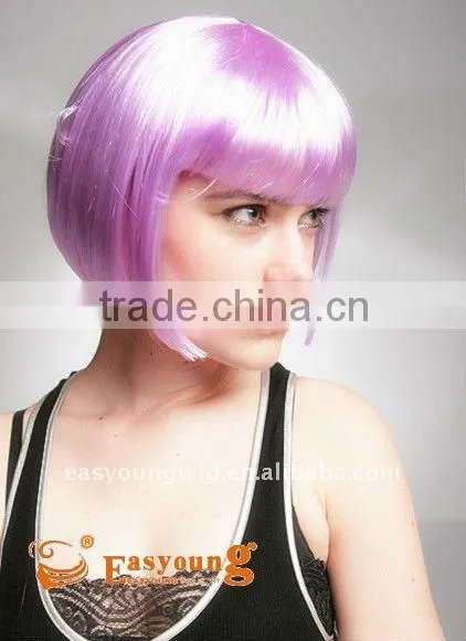 New Halloween wig, cheap purple synthetic hair short Bob wigs, party wig
