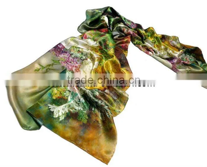 Fashion Square Print Lady's Silk Hijab