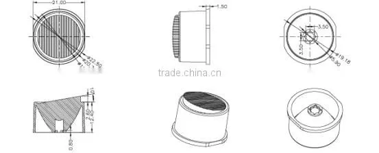 ilenstech lens 10 / 25 / 40 degree for wall washer light match cree Imitation lumens LED light