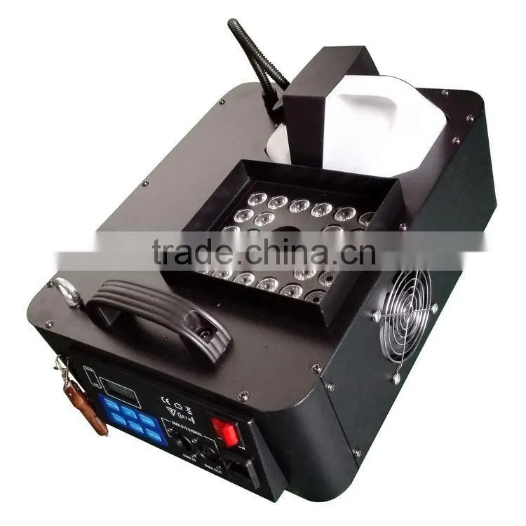 LCD Display DJ Geyser Geiser RGB CO2 Fog Cannon Pyro Vertical Upward 24x3W RGB 3IN1 LED Combination 1500W LED Fogger Machine