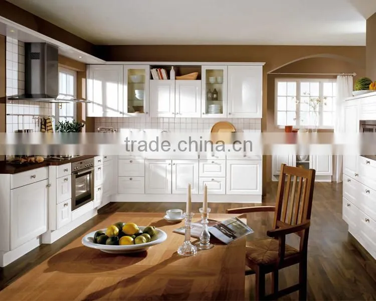 Hotel kitchen equipment, white MDF pvd ktichen cabinet