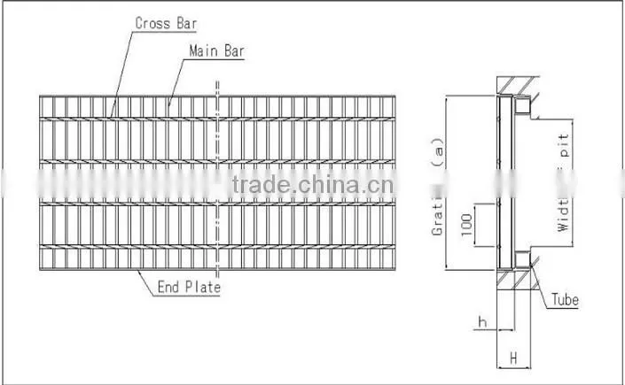 platform floor steel grating specification