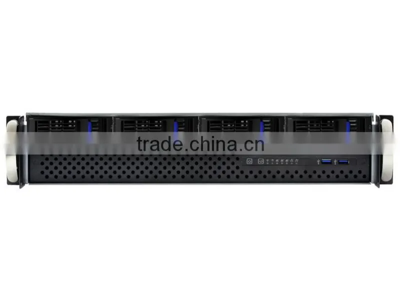 ED204H40-D Short Depth 400mm 4 Bay Hot Swap 2U Server Case for VOIP Gateways