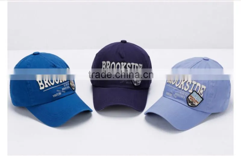 custom logo high quality flat embroidery washed sports caps