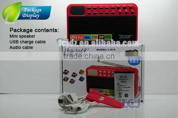 L-015 multifunctional speaker with fm radio and mp3 player