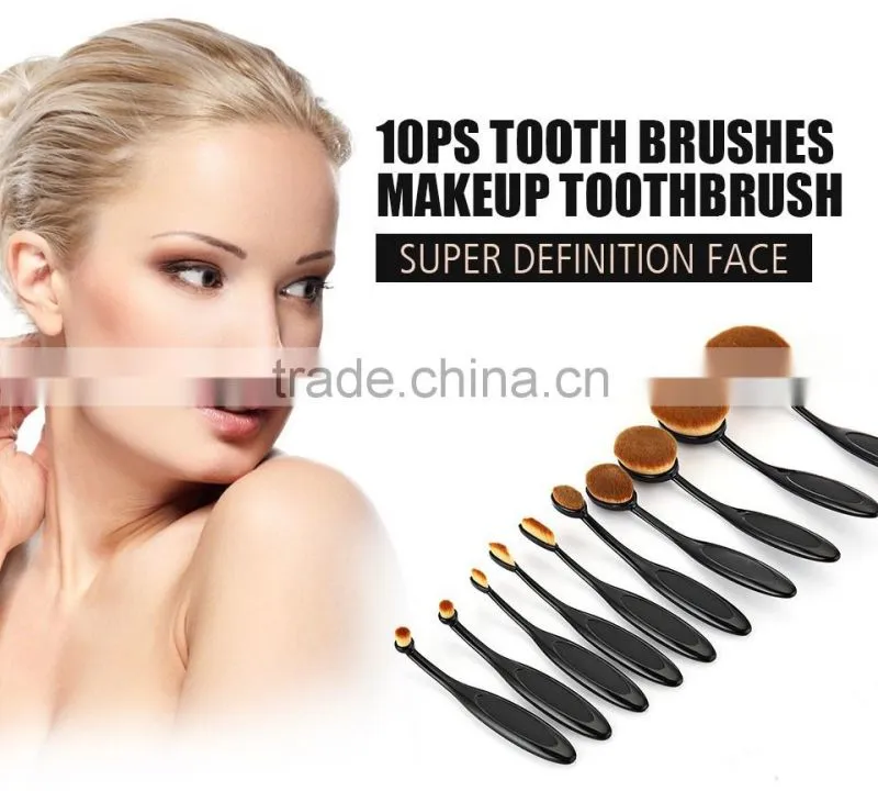 2016 New Professional Facial Makeup Brushes Toothbrushes Shape Oval Foundation Brushes