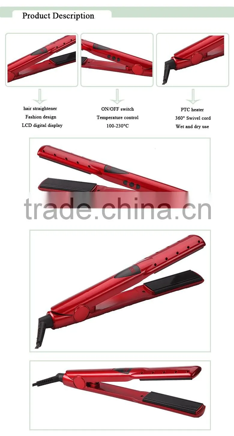 beautiful temprature control hair straightening lron ceramic hair curlers
