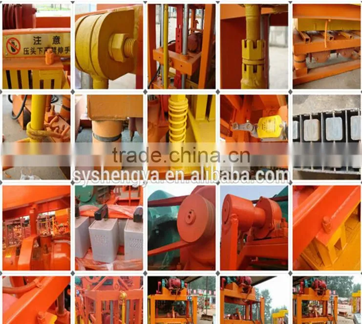 QTJ4-40 vibration motor concrete hollow,paver and curb stone block machine video