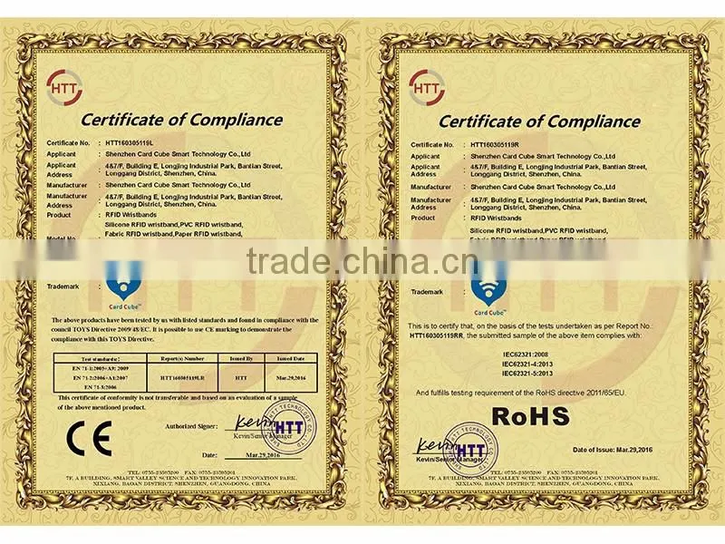 Waterproof Disposable Vinyl RFID Bracelet for Event