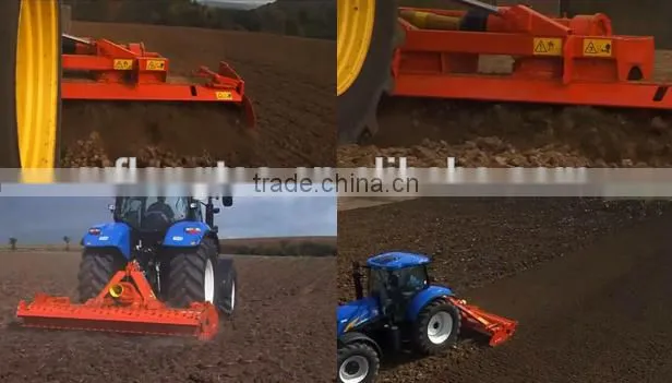 Tractor PTO driven power harrow with high efficiency