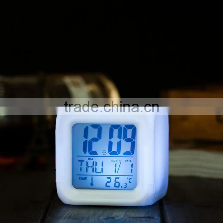 promotional gift electric clock small led color changing clock digital alarm clock