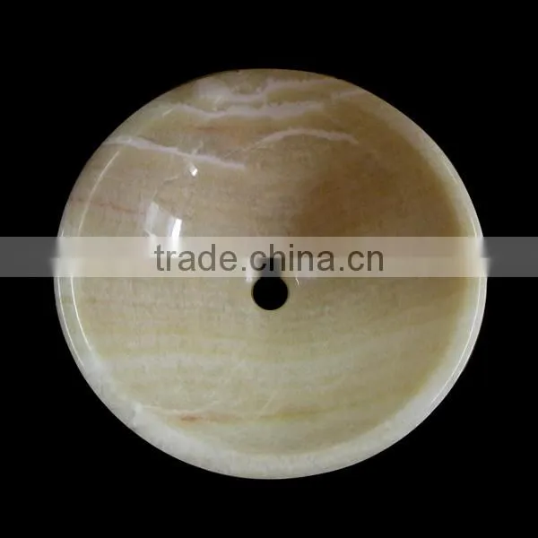 Round Natural Marble Sink Design