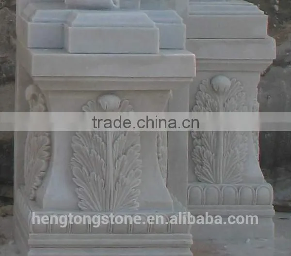 Decorative White Marble Stone Arch Door Surround with Figure Design